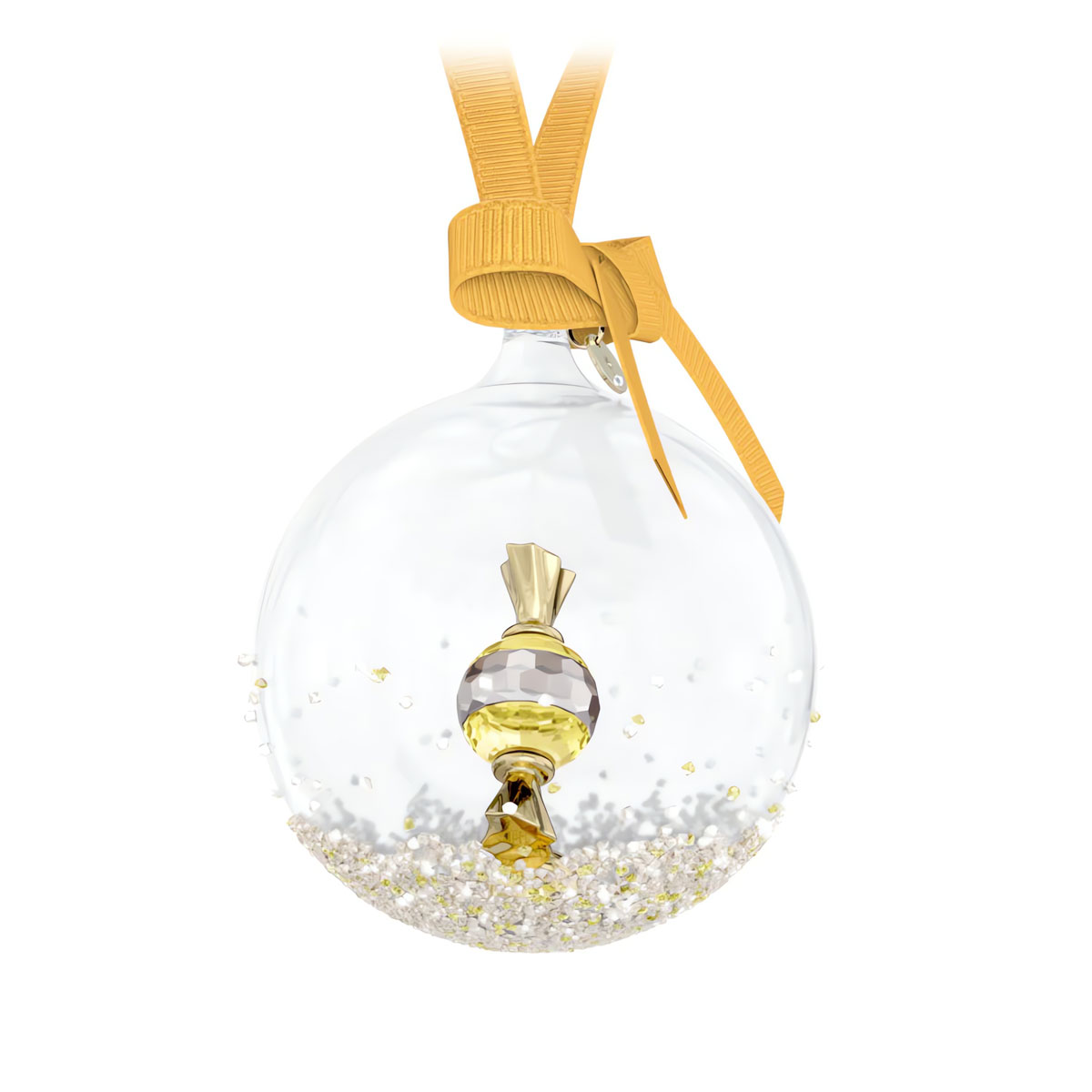 Swarovski 2024 Holiday Cheers Dulcis Ball Ornament, Yellow